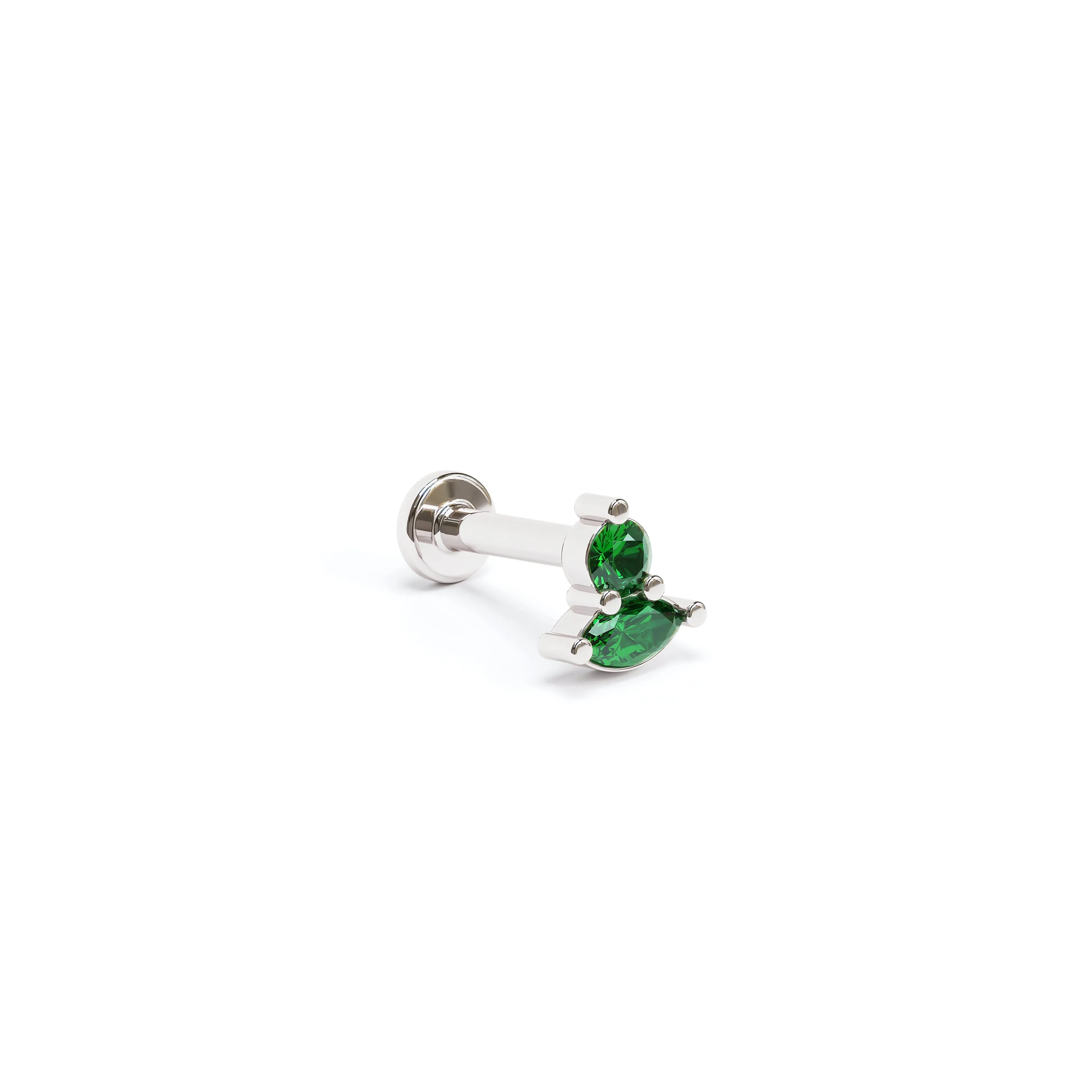 14K Gold Multi-Shape Emerald Stud