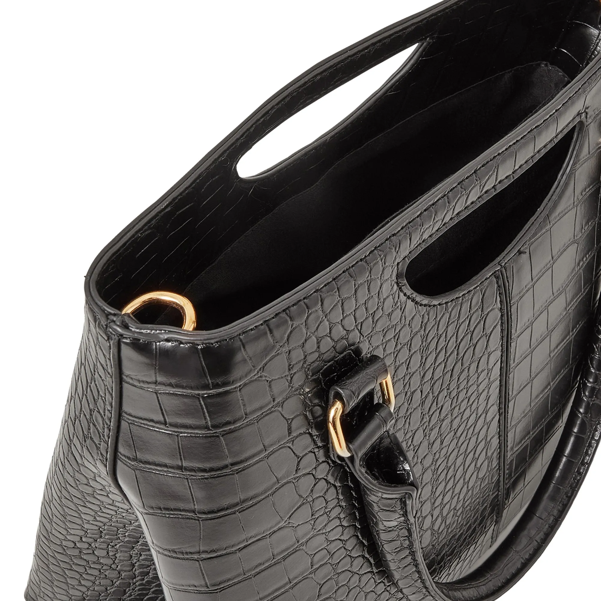 Accessorize London Women's Black Grab Handle Handheld Bag