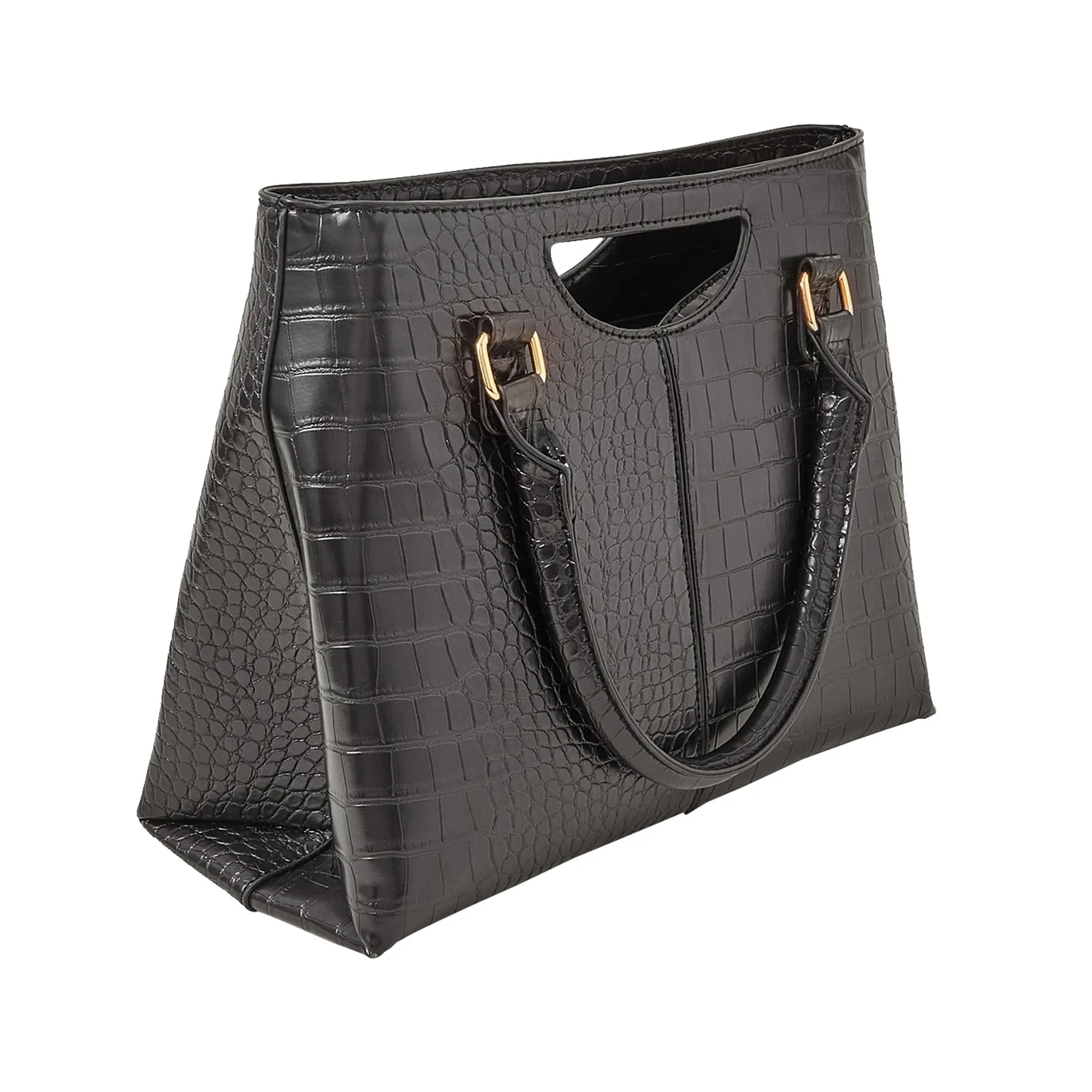 Accessorize London Women's Black Grab Handle Handheld Bag