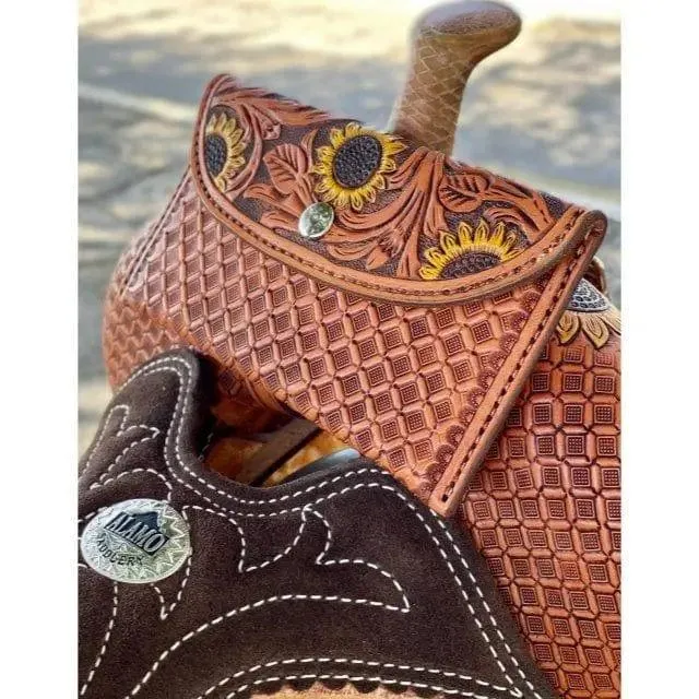 Alamo 14.5 Sunflower Border Barrel Saddle