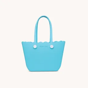 Aqua Scalloped Mini Versa Tote