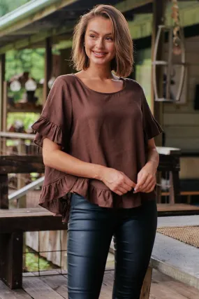 Aries Brown Linen Tee