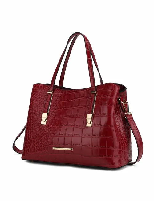 Aurelia Crocodile Embossed Vegan Leather Women Tote Handbag