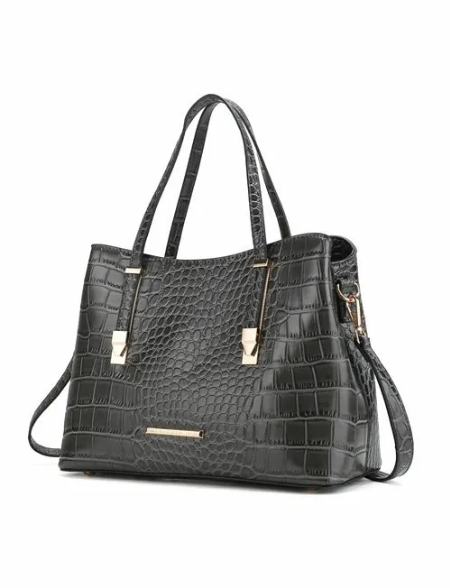 Aurelia Crocodile Embossed Vegan Leather Women Tote Handbag