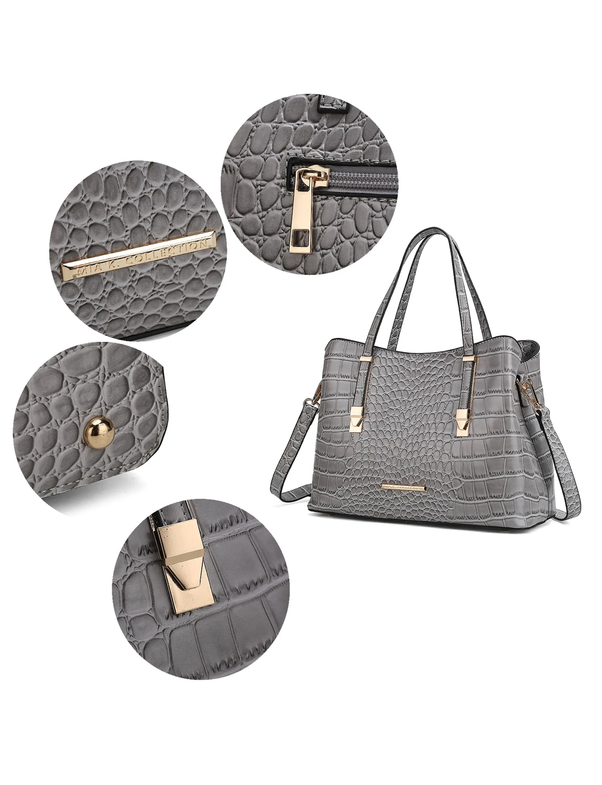 Aurelia Crocodile Embossed Vegan Leather Women Tote Handbag