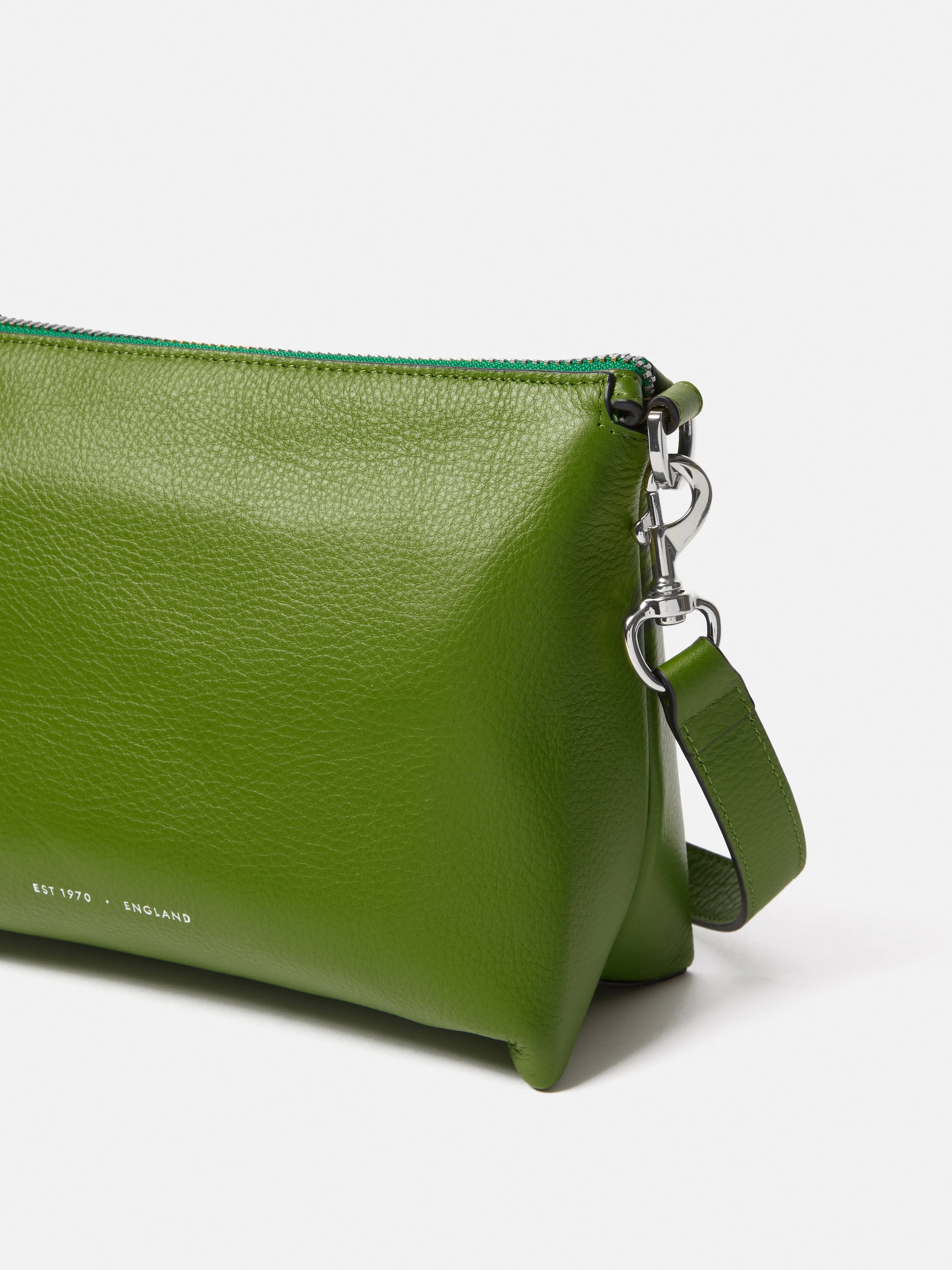 Ava Pebble Leather Crossbody | Green