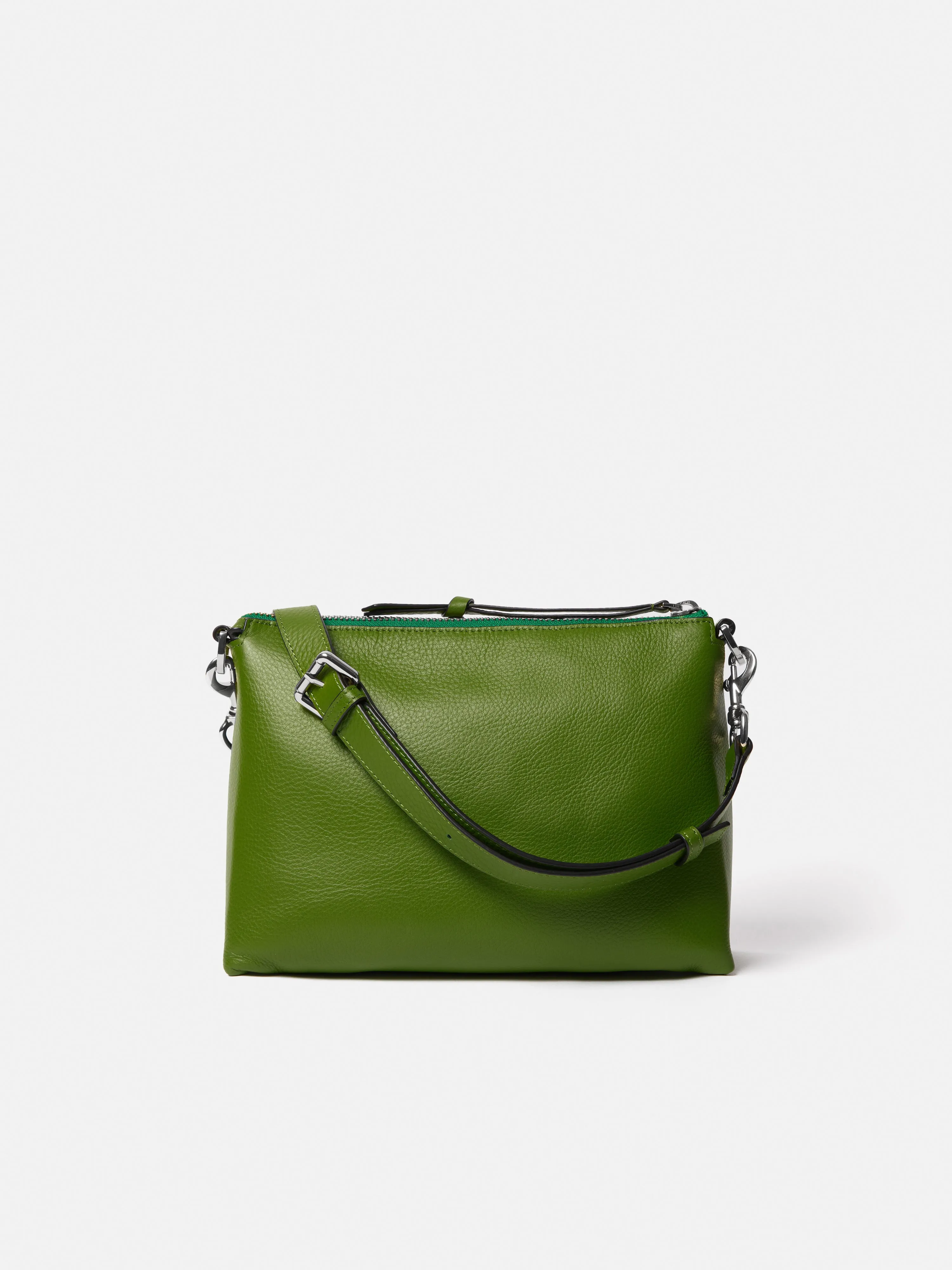 Ava Pebble Leather Crossbody | Green