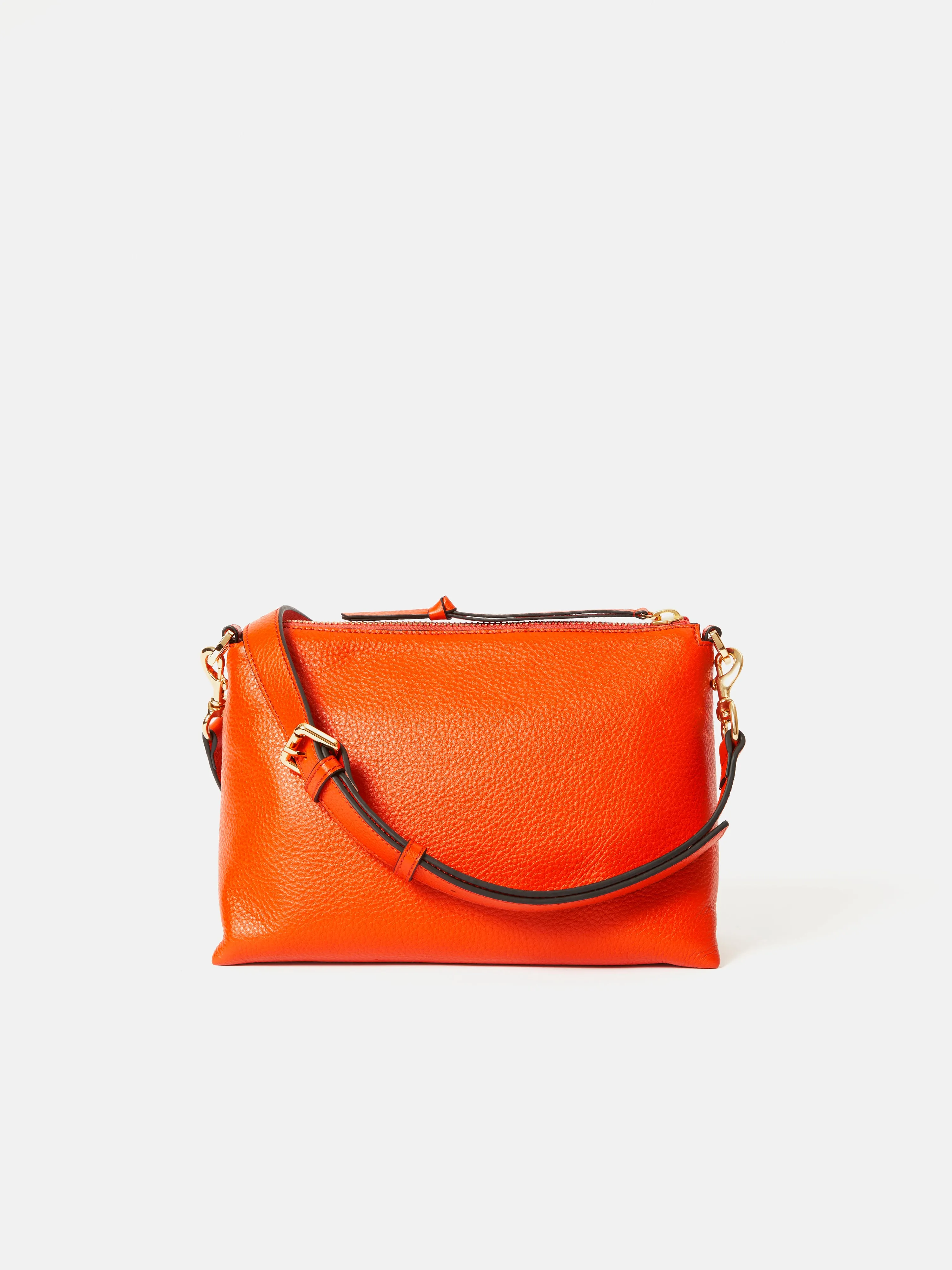 Ava Pebble Leather Crossbody | Orange