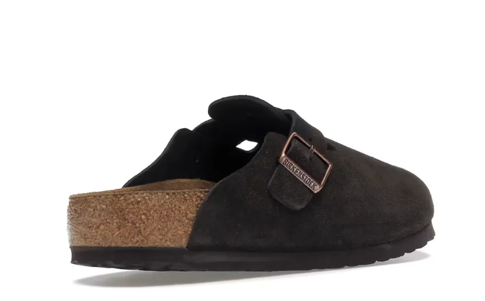 BIRKENSTOCK BOSTON SOFT FOOTBED SUEDE MOCHA