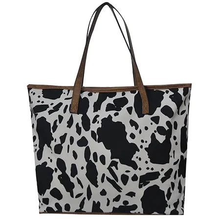 Black Cow Brown Faux Leather NGIL Everyday Shopping Tote Bag