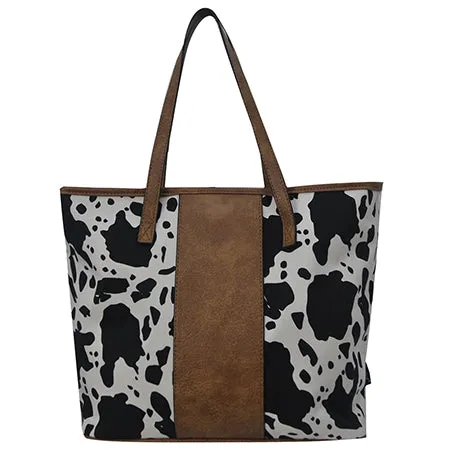 Black Cow Brown Faux Leather NGIL Everyday Shopping Tote Bag