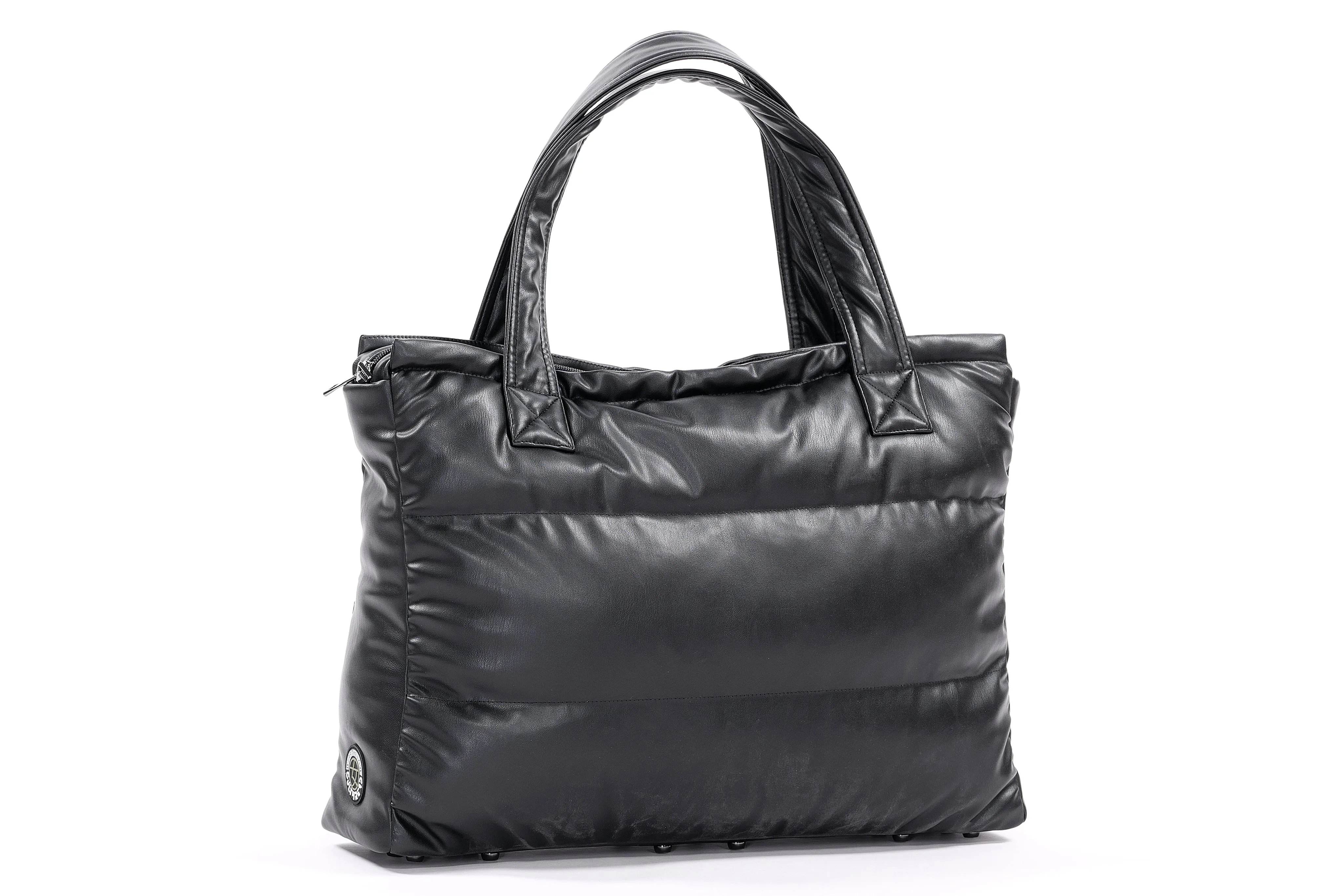 BLENHEIM II recycled vegan leather black puffer bag