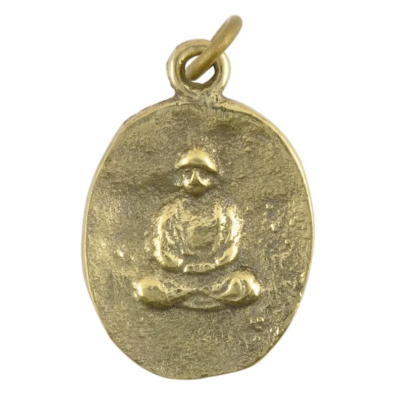 Casting Pendants-Brass-20x25mm Oval Buddha Amulet-Quantity 1