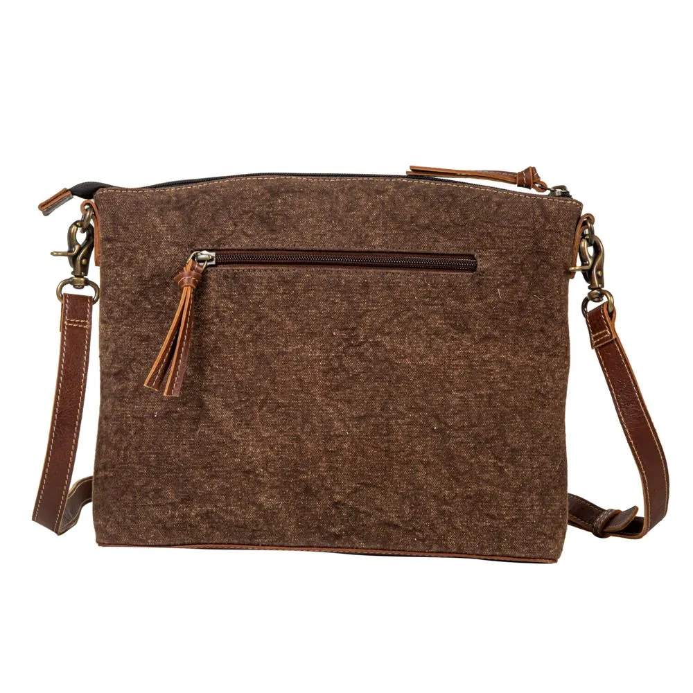 Clara Mae Hand-tooled Accent Canvas Hairon Bag