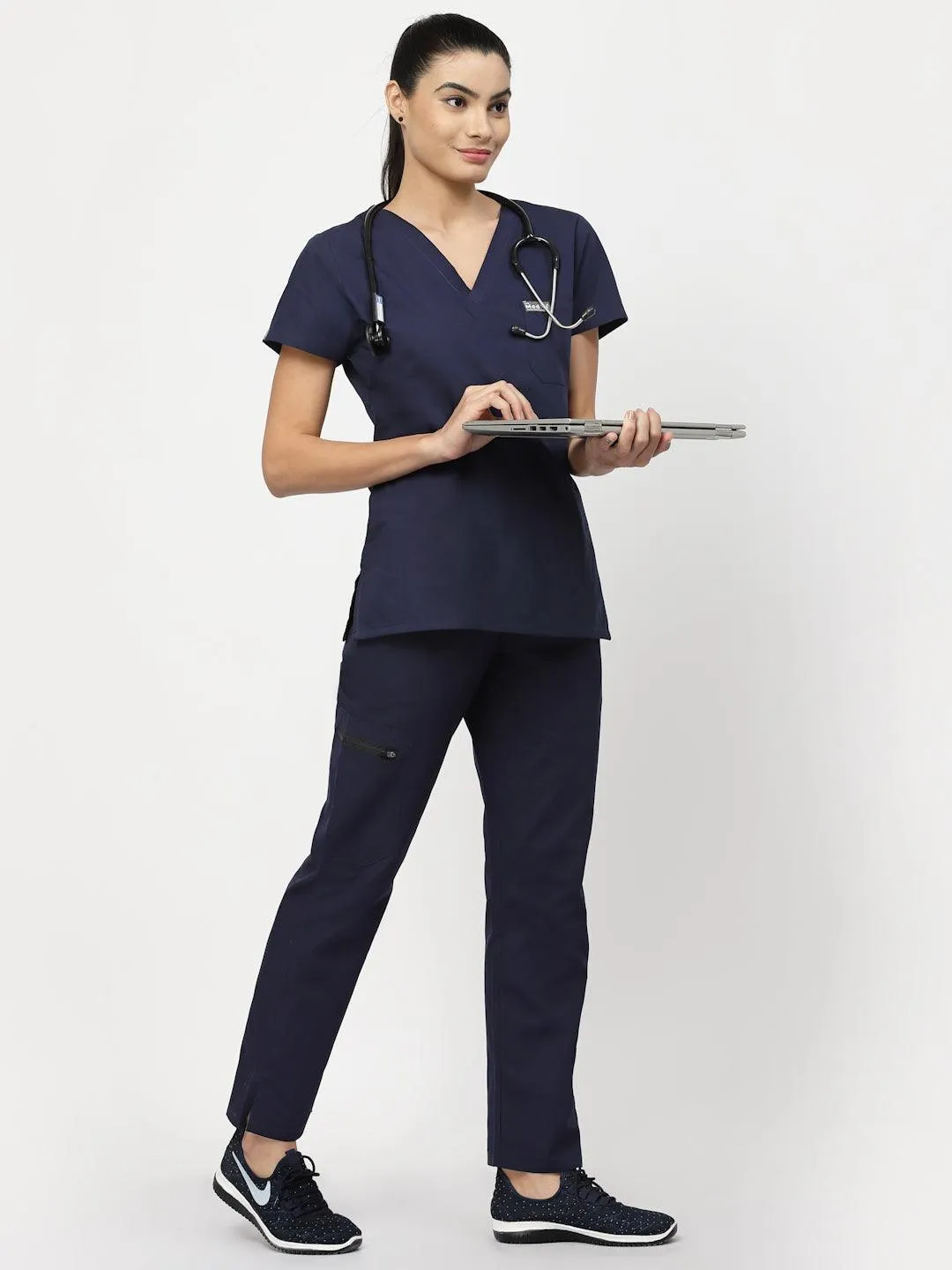 Classic Straight Pant Scrub - (Navy Blue) (Women's)