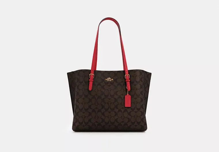 Coach Mollie Tote In Signature Canvas L