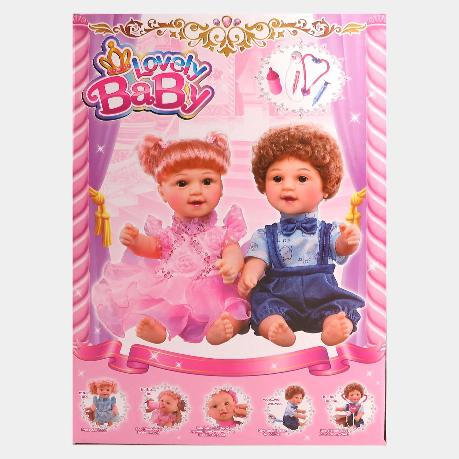 CUTE DOLL FACE MOVING DOLL & DOCTOR SET TOY