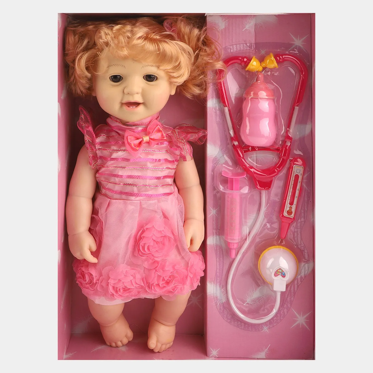 CUTE DOLL FACE MOVING DOLL & DOCTOR SET TOY