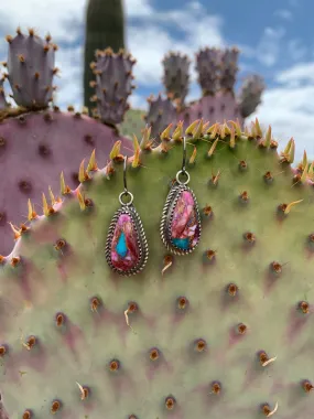 Dahlia Spiny Oyster & Turquoise earrings