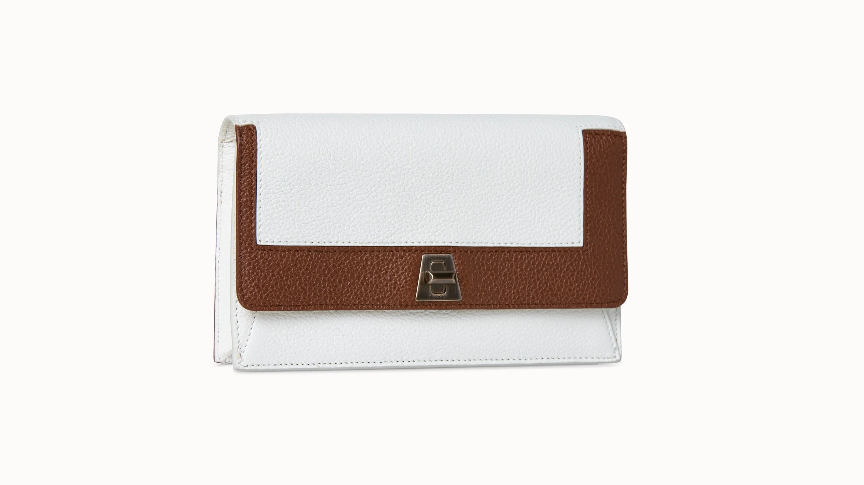 Geometric Colorblock Envelope Leather Crossbody Bag