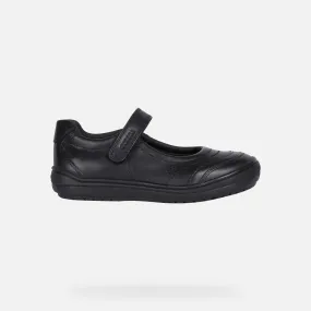 Girls Geox School Shoes Black Strap Hadriel Sale