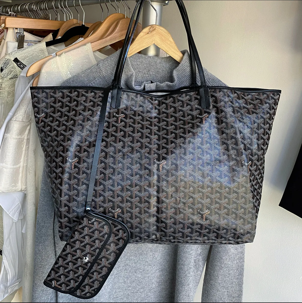 Goyard St. Louis Goyardine GM Tote Bag with Pouch