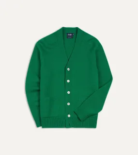 Green Lambswool 6 Button Cardigan