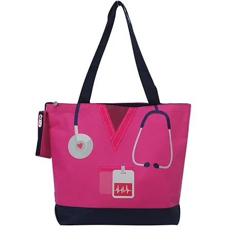 Hot Pink Nurse Life NGIL Canvas Tote Bag