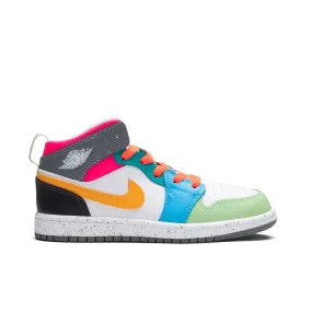 Jordan 1 Mid SE (PS) - White/Taxi/Dark Shadow/Hyper Pink