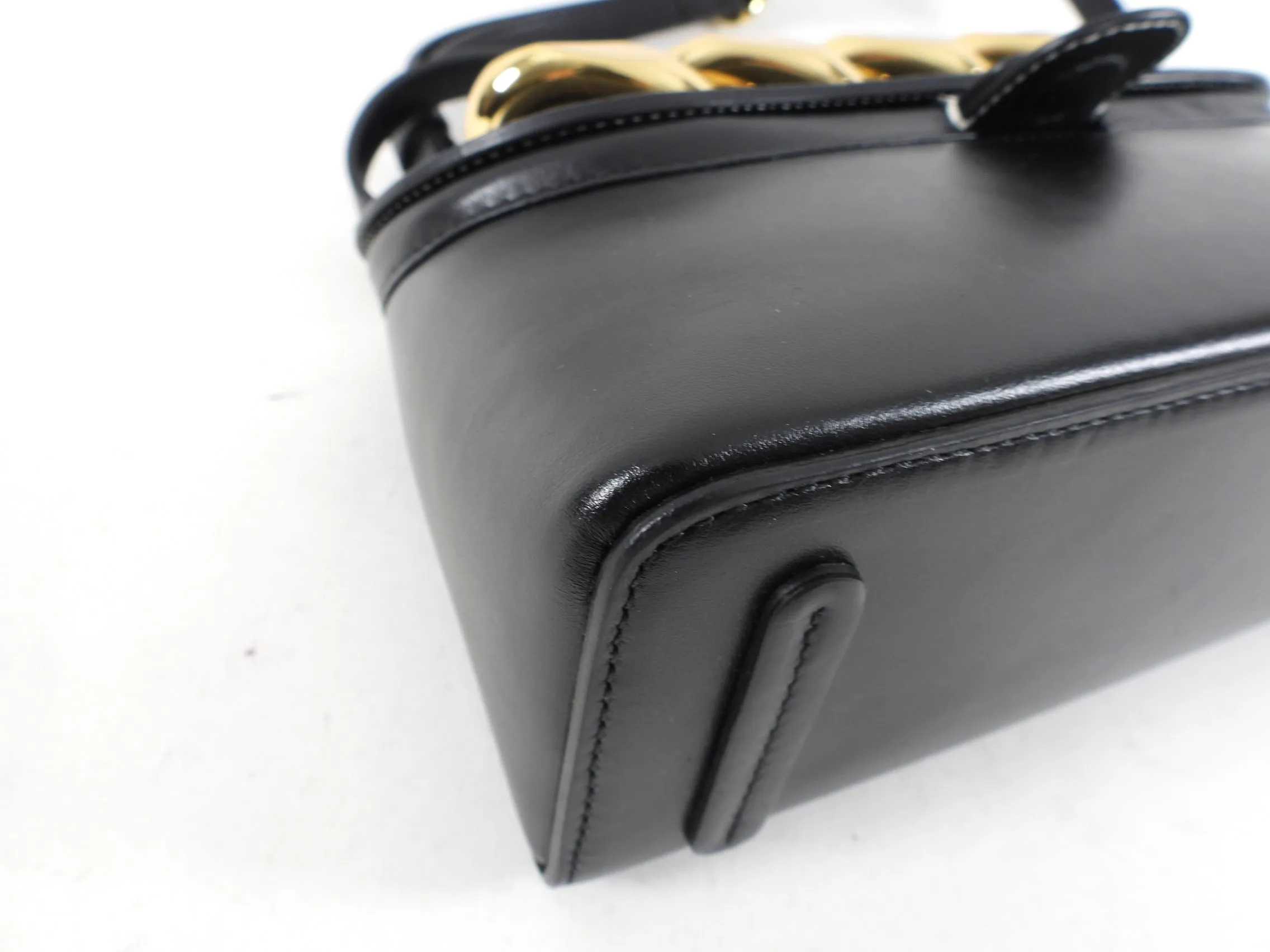 JW Anderson Small Black Leather Chain Lid Bag