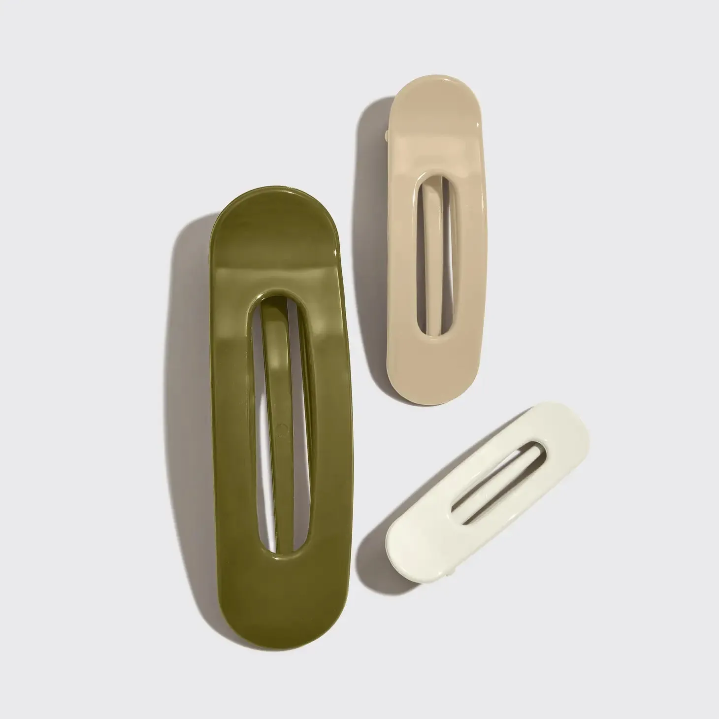 Kitsch Plastic Ultra Gloss Flat Lay Claw Clip 3pc | Eucalyptus