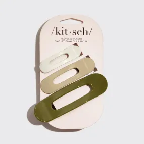 Kitsch Plastic Ultra Gloss Flat Lay Claw Clip 3pc | Eucalyptus