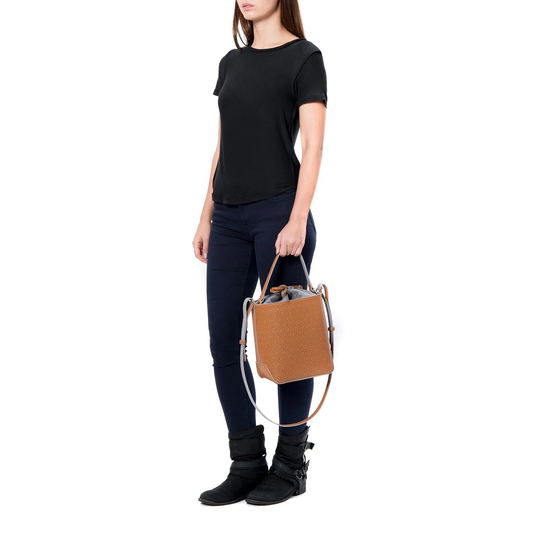 Leather Bucket Bag - Oak