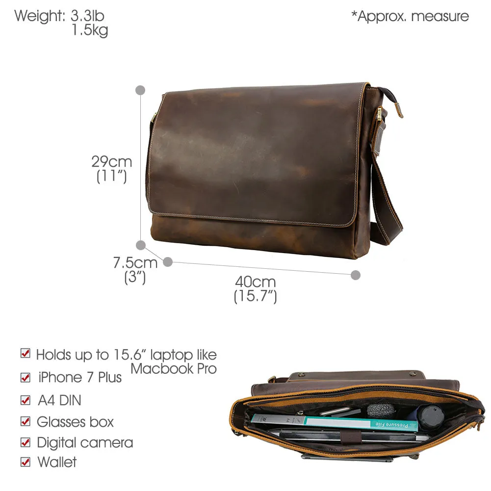 Leather Shoulder Crossbody Messenger Bag