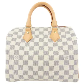 Louis Vuitton Damier Azur Coated Canvas Speedy 25cm Boston Bag