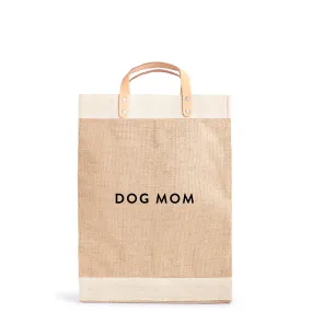 Market Bag in Natural with “DOG MOM”