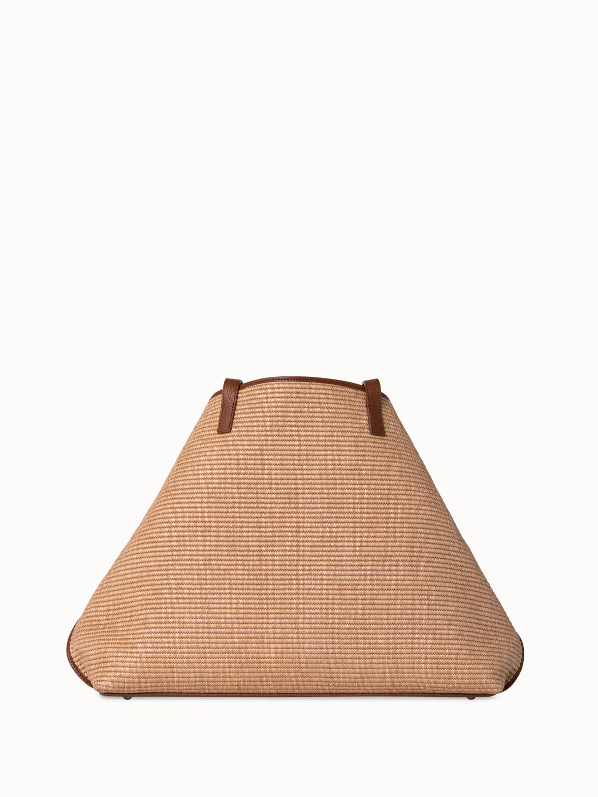 Medium Ai Shoulder Bag in Raffia with Leather Trim