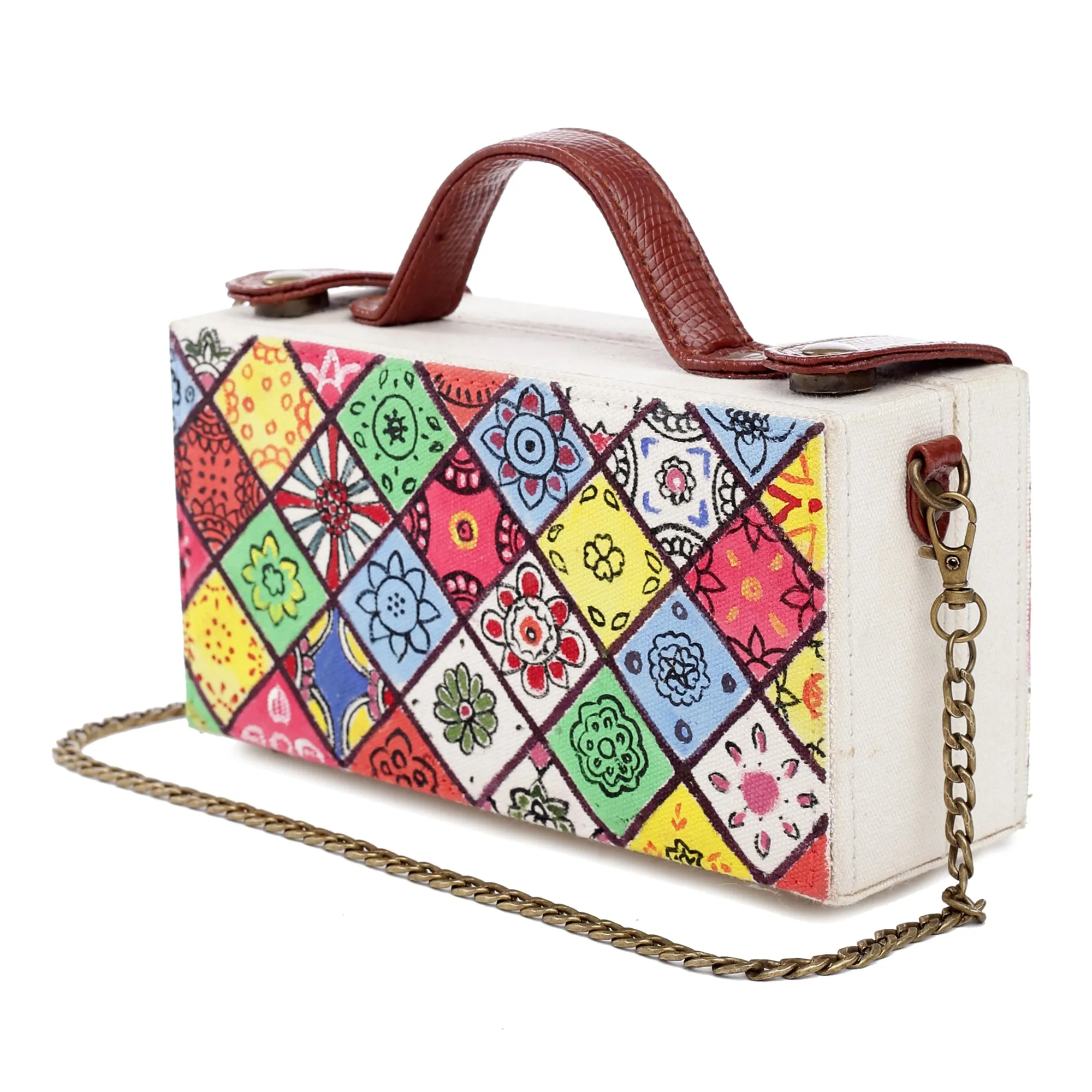 Mosaic Women Hand Painted crossbody Clutch Bag