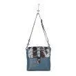 Myra Bags Blue Rose Leather & Hairon Bag