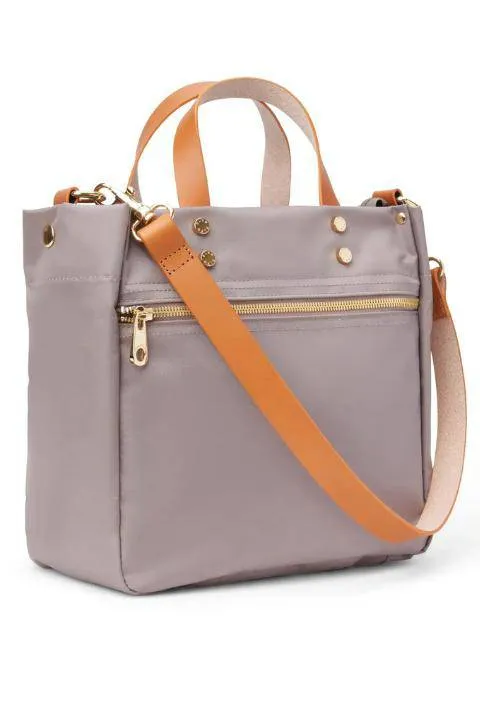 Nylon Travel Tote with Leather Accents