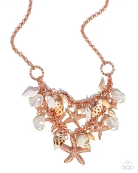 Paparazzi Seashell Shanty Copper Necklace & Earring Set