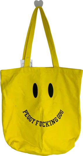 Peggy Goods Yellow Canvas Smiley Tote Bag