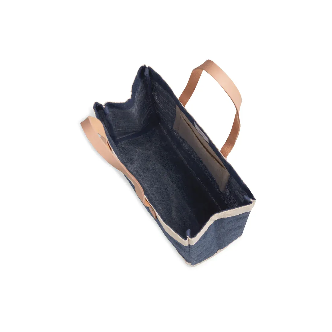 Petite Market Bag in Navy with Adjustable Handle “Alphabet Collection”