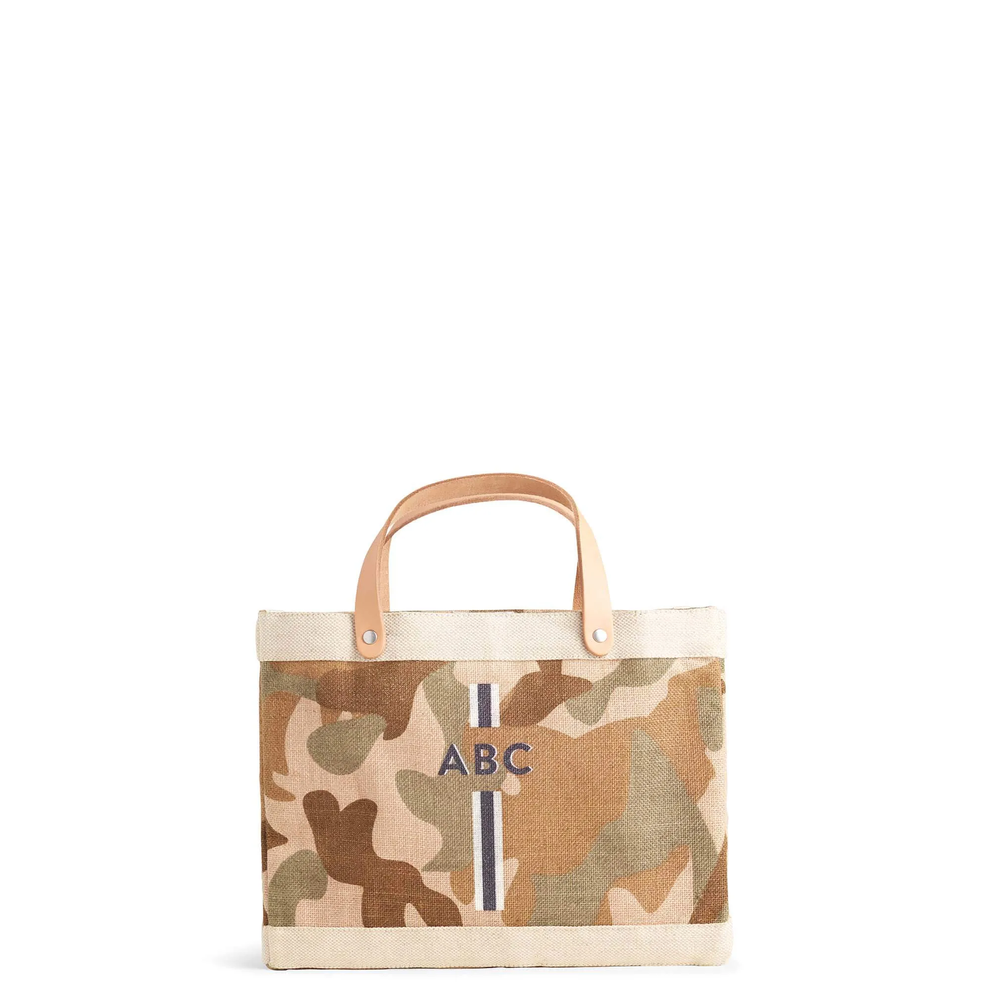 Petite Market Bag in Safari with Black Monogram