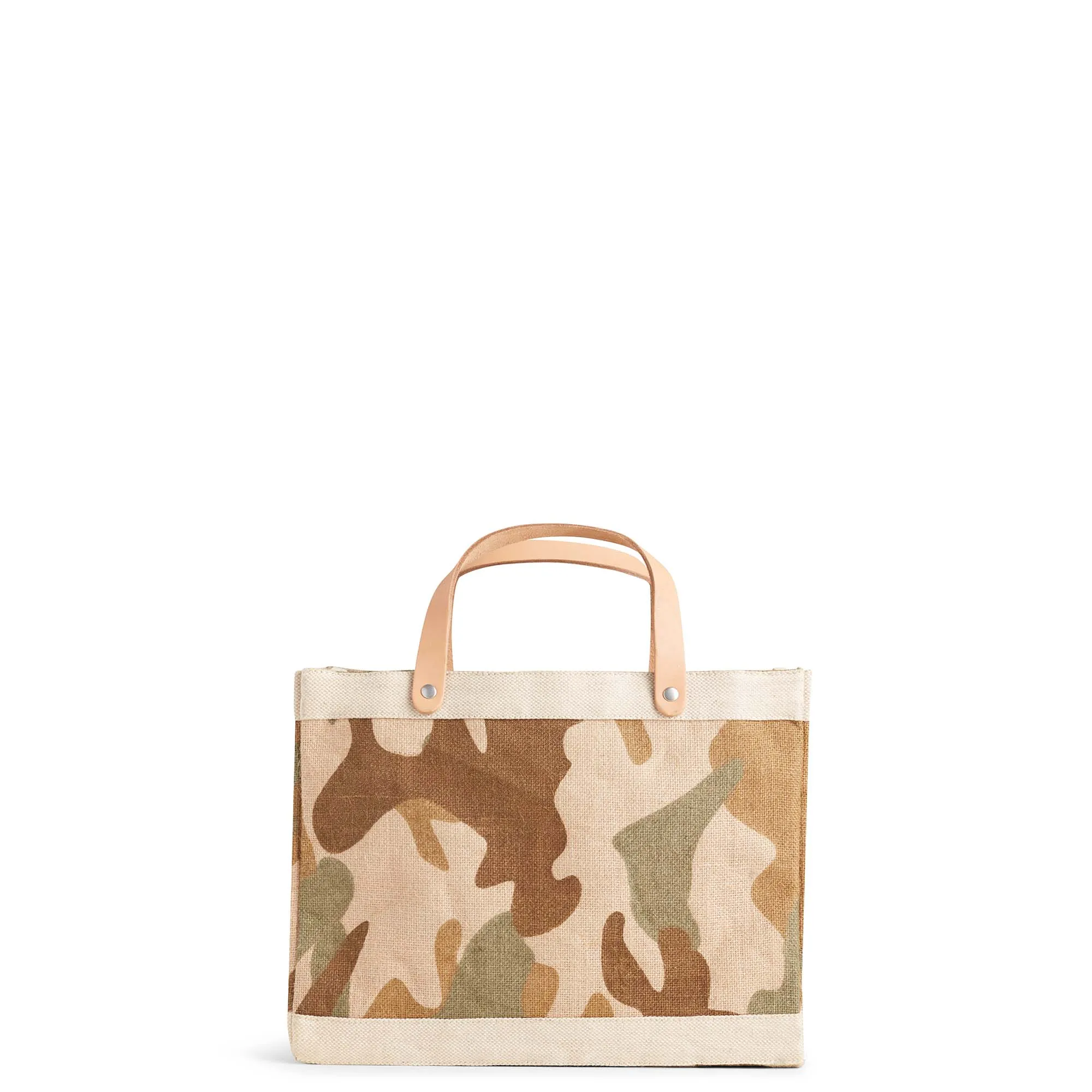 Petite Market Bag in Safari with Black Monogram