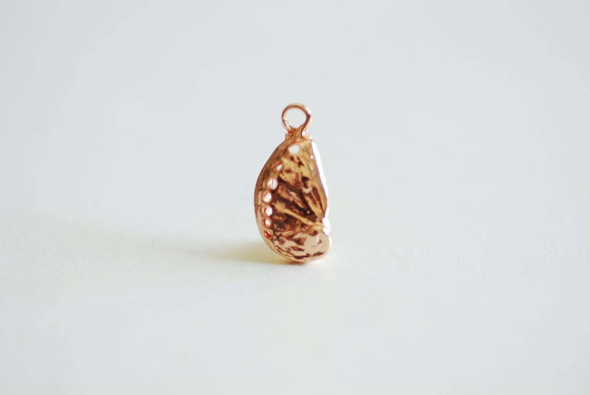 Pink Rose Wholesale Gold Abalone Shell Charm- Vermeil, cowrie shell, nautical sea shell, oyster shell, seashell charm, beach ocean, shell charm, 372