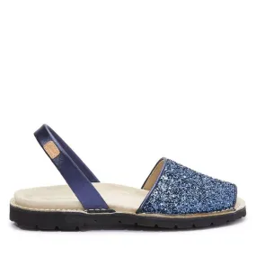 Renewed Glitter Leather Open Toe Menorcan Sandal For Women - 343 1059R