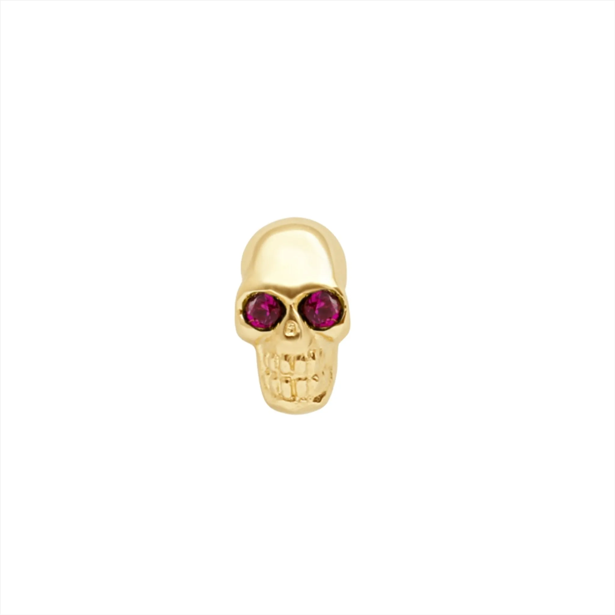 Ruby Eye Skull Flat Back Stud