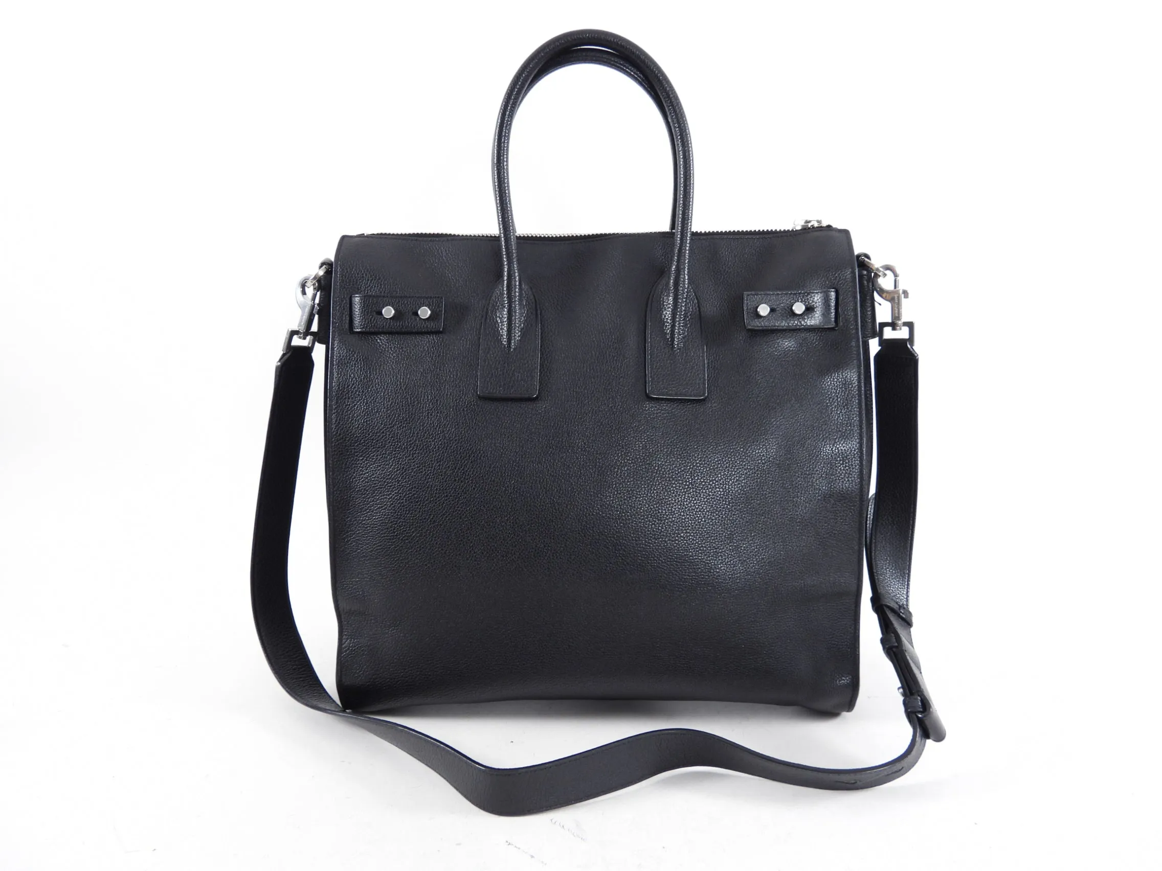 Saint Laurent Black North South Sac de Jour Work Bag