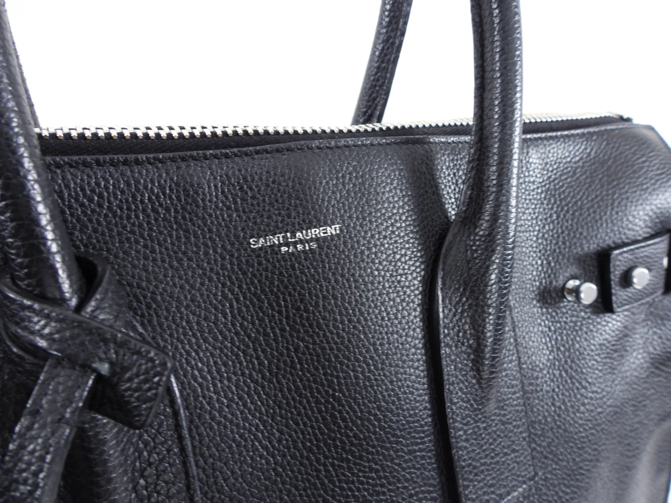 Saint Laurent Black North South Sac de Jour Work Bag